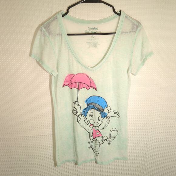 Disneyland Disney World M Women’s T-Shirt Jiminy Cricket Graphic Tee Park - Picture 1 of 4